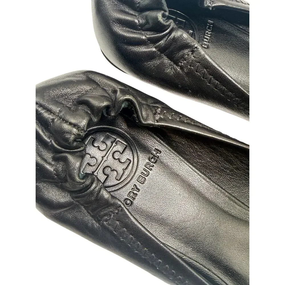Tory Burch black leather Reva ballet flats size 6